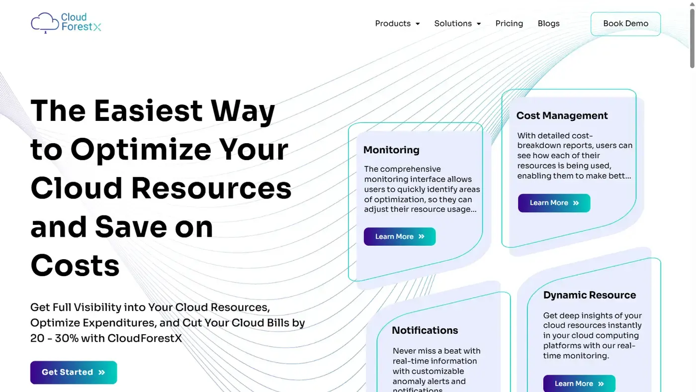 The public CloudForestX marketing home page.