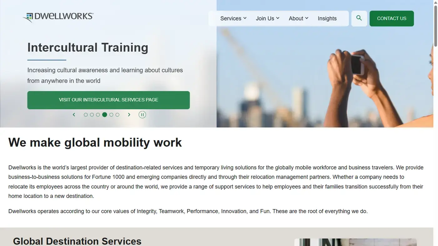 The public Dwellworks marketing home page.